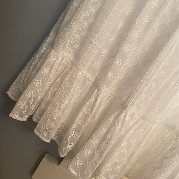 Calvin Klein White Eyelet Lace Fit & Flare Fully Lined Midi Dress: 10P - Picture 11 of 16